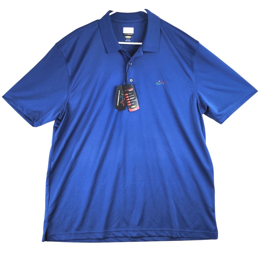 Greg Norman Play Dry Polo Shirt Mens XL Blue Performance Golf Classic Fit